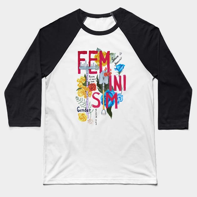 Feminism Baseball T-Shirt by Kuhtina